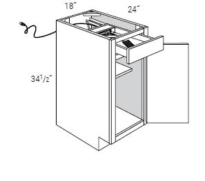 1 Door 1 Drawer Base Cabinets with Charging Drawer