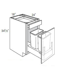 Base Cabinets with Trash Pullout-B18SFTTR-DMK