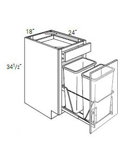 Base Cabinets with Trash Pullout-B18TR-DMK