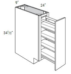 1 Door Base Cabinets with Organizer Pullout