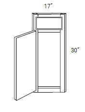 1 Door Corner Sink Front