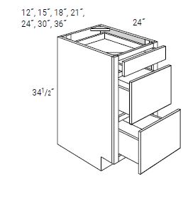 3 Drawer Base Cabinets