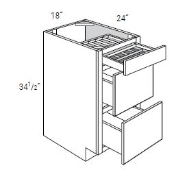 3 Drawer Base Cabinets with 2-Tier Cutlery Drawer