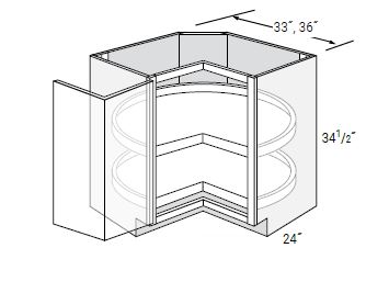 Bi-Fold Door Corner Base Cabinets