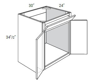 2 Doors Sink Base Cabinets with 1 Tilt Out