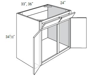 2 Doors Sink Base Cabinets with 2 Tilt Out