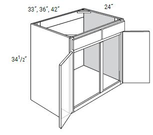 2 Doors 2 Drawers Front Sink Base Cabinets