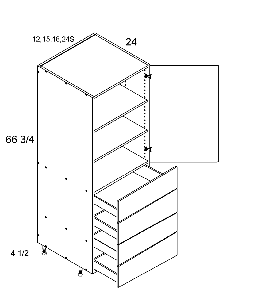 Tall with Four Drawer Utility