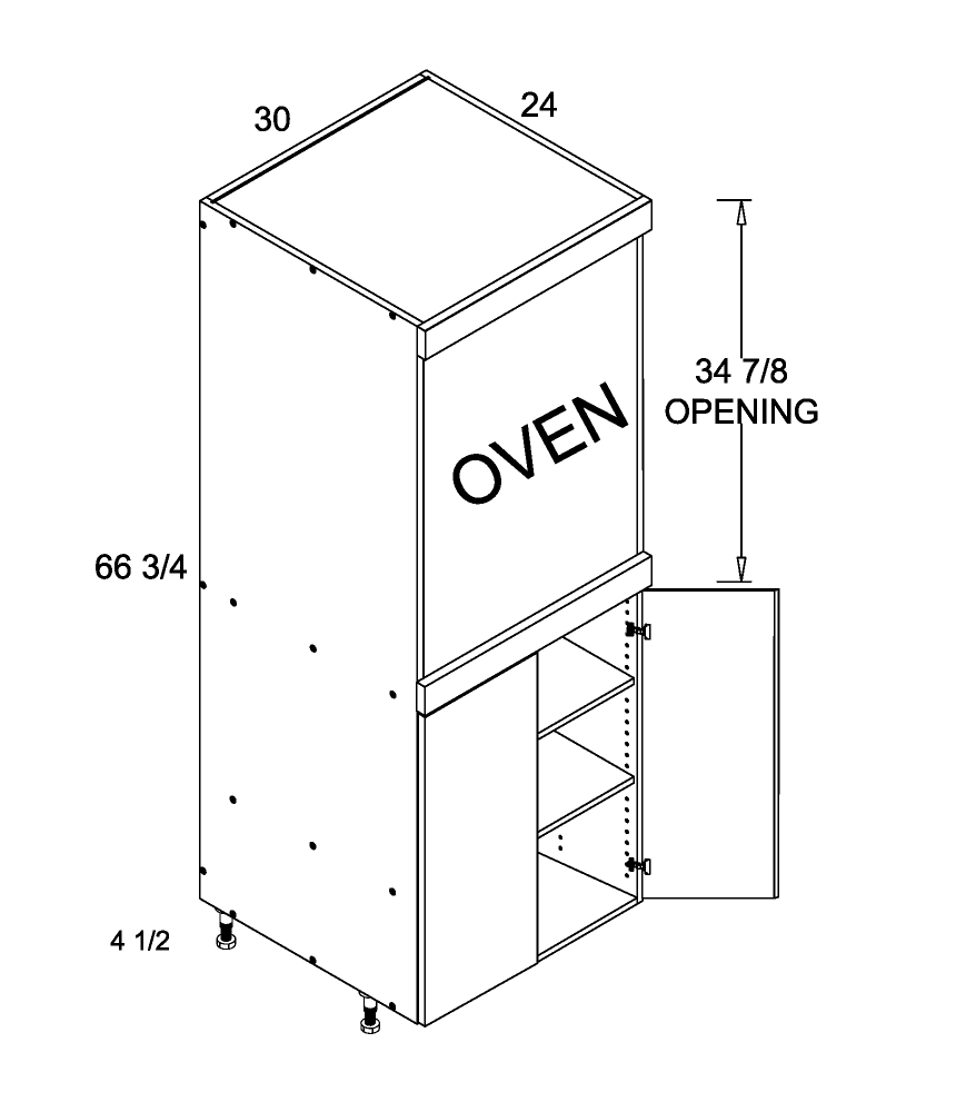 Tall One Oven with Full Height Two Door Utility