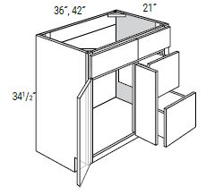 2 Doors 2 Drawers Vanity Base Cabinets